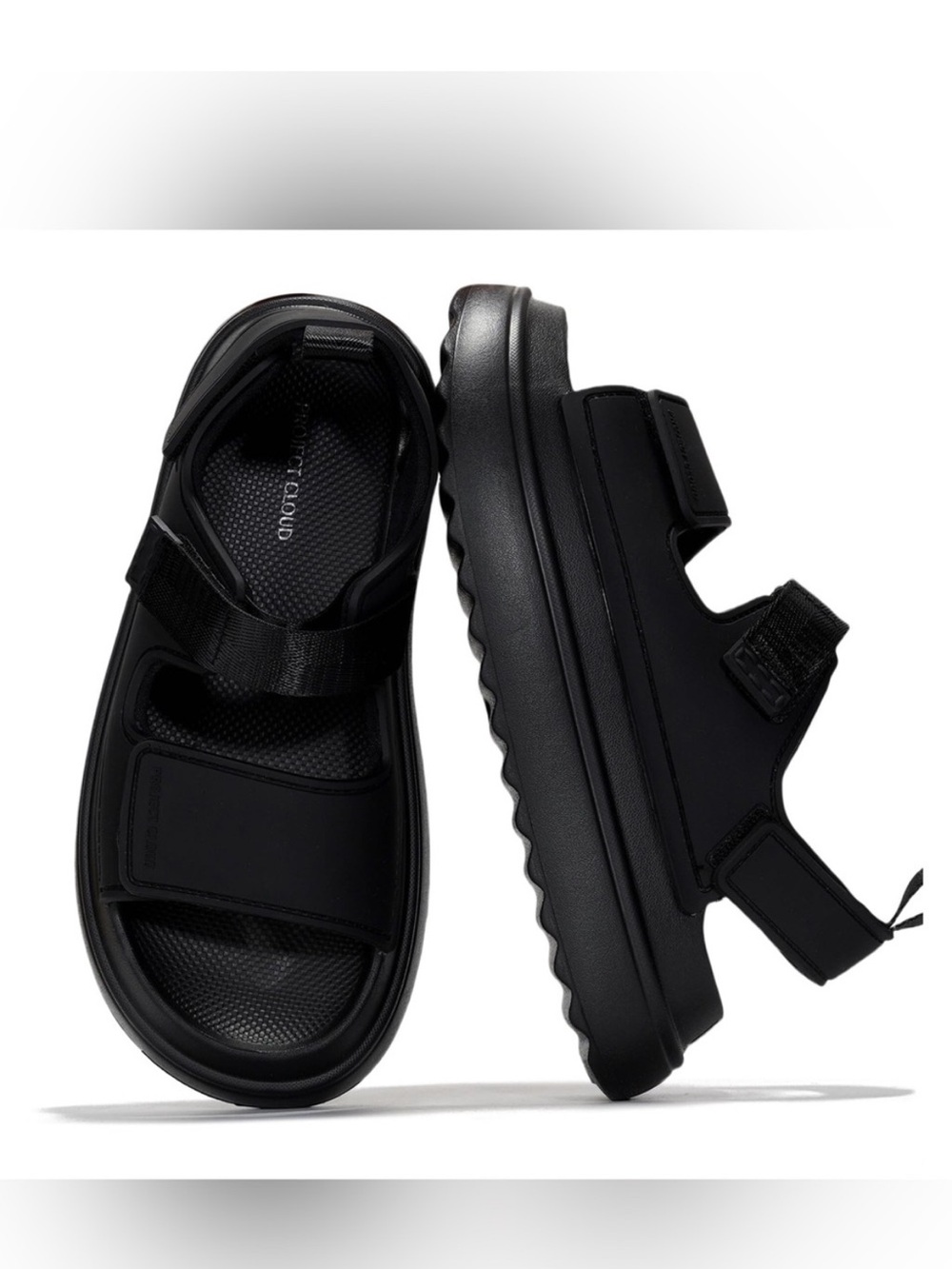 Project Cloud Platform Sandals Goldie, BLK, 7.5